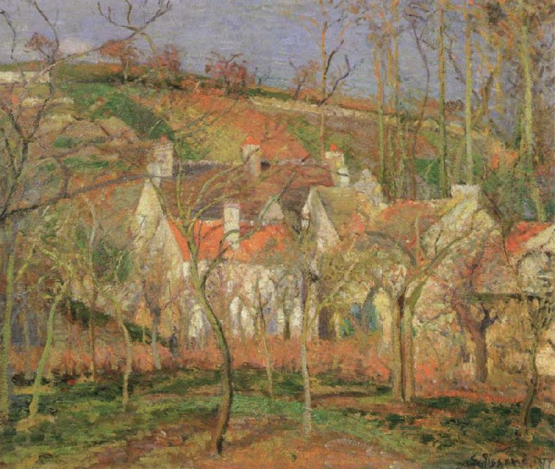 the red roofs, Camille Pissarro